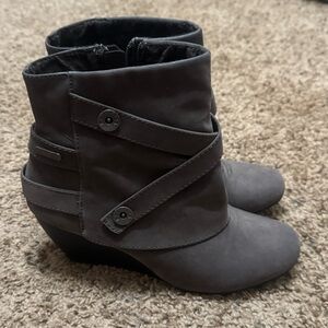 Blowfish Gray Ankle Wedge Boots